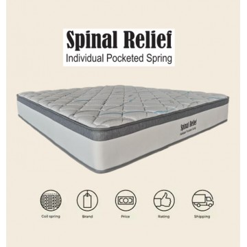 Aurora - Spinal Relief 10 inches Pocketed Spring Mattress with Coolmax (Single no stock)